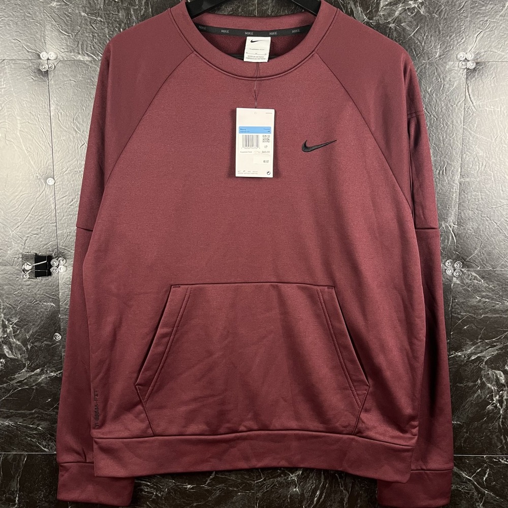 Nike Men's Red Therma-Fit Fleece Sweatshirt Medium -New